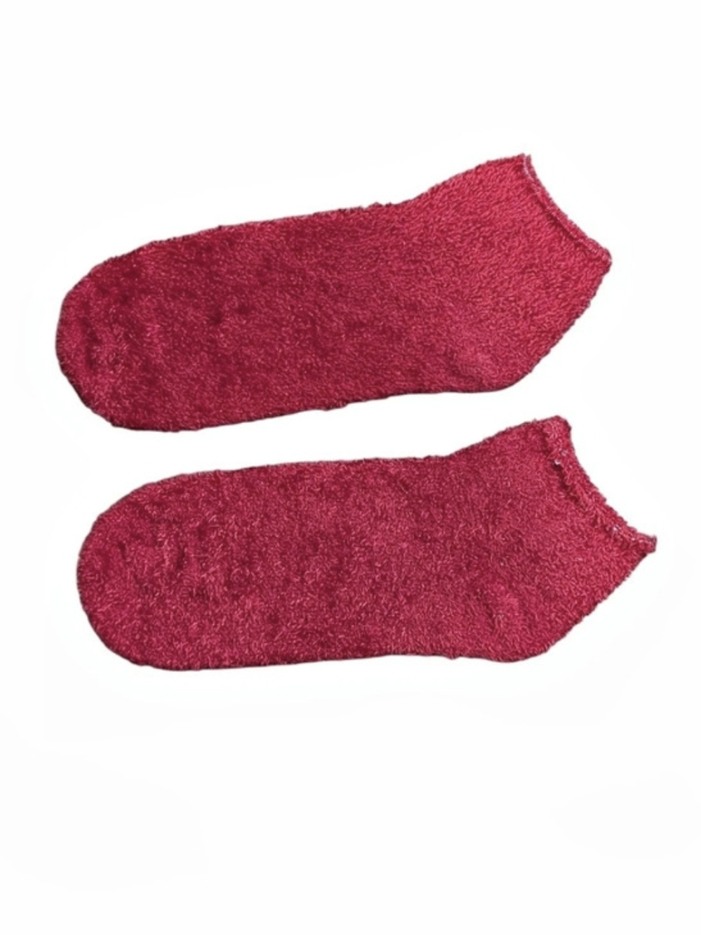 Red Ankle Fuzzy Socks Size One Size